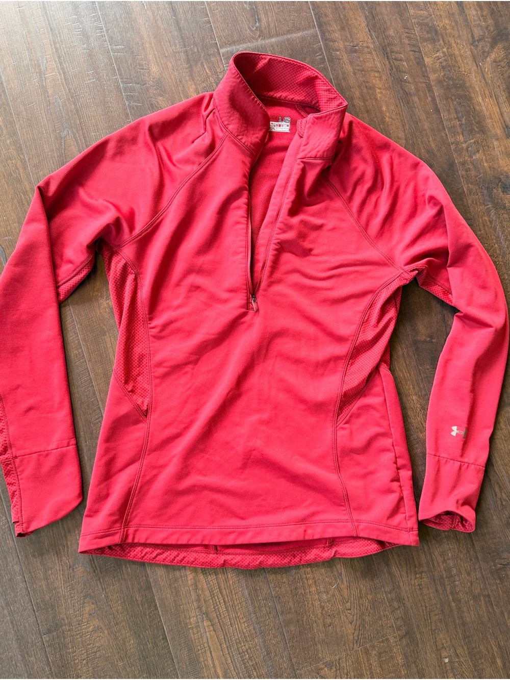 Under Armour Bright Red Women's 1/4 Zip Athletic Pullover with Thumb Holes